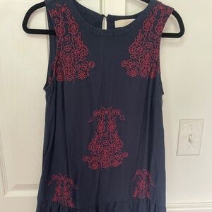 Embroidered drop waist dress